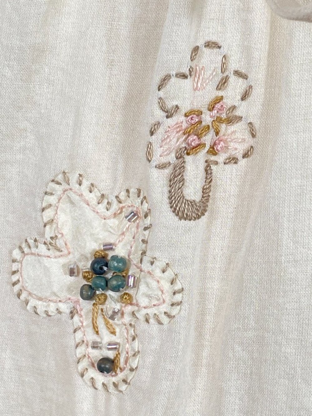 Rebecca Taylor 100% Cotton Floral Embroidered Tiered Midi Dress Ivory 4 - Picture 7 of 13